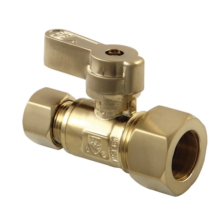 Kingston Brass KF5335BB 5/8" OD X 3/8" OD Comp Straight Stop Valve, Brushed Brass KF5335BB